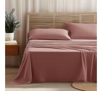 Homebliss Set Lenzuola Letto Matrimoniali 160x190/200cm in Morbida Microfibra | Set 4 Pezzi Traspirante e Anti-piega | Include Lenzuolo con Angoli, Lenzuolo Sopra e 2 Federe 50x80cm - Rosa Scuro