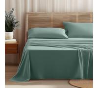 Homebliss Set Lenzuola Letto Matrimoniali 180x190/200cm in Morbida Microfibra | Set 4 Pezzi Traspirante e Anti-piega | Include Lenzuolo con Angoli, Lenzuolo Sopra e 2 Federe 50x80cm - Verde