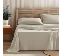 Homebliss Set Lenzuola Letto Singolo 90x190/200cm in Morbida Microfibra | Set 3 Pezzi Traspirante e Anti-piega | Include Lenzuolo con Angoli, Lenzuolo Sopra e 1 Federe 50x80cm - Beige