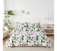 Homebliss Set Lenzuola Matrimoniali in Microfibre 180x190/200cm, Completo Lenzuola Letto con 2 Federe 50x80 in Stampa, Lenzuola Sopra e Lenzuolo con Angoli, Comfort e Morbidezza, Hawaii