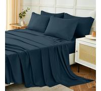 Homebliss Set Lenzuola Singolo 90x190/200cm 3 Pezzi, Completo Lenzuola Letto in Poliestere, Lenzuolo con Angoli, Lenzuola e 1 Federa 50x80,Tinta Unita, Blu