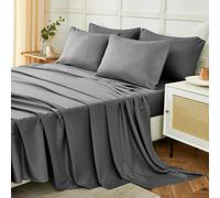 Homebliss Set Lenzuola Una Piazza e Mezza 120x190/200cm 3 Pezzi, Completo Lenzuola Letto in Poliestere, Lenzuolo con Angoli, Lenzuola e 1 Federa 50x80,Tinta Unita, Grigio scuro