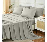 Homebliss Set Lenzuola Una Piazza e Mezza 120x190/200cm 3 Pezzi, Completo Lenzuola Letto in Poliestere, Lenzuolo con Angoli, Lenzuola e 1 Federa 50x80,Tinta Unita, Grigio chiaro