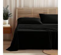 Homebliss Set Lenzuola Una Piazza e Mezza 120x190/200cm in Morbida Microfibra | Set 3 Pezzi Traspirante e Anti-piega | Include Lenzuolo con Angoli, Lenzuolo Sopra e 1 Federe 50x80cm - Nero