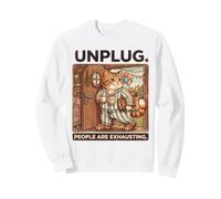Homebody Cat introverso Unplug Cottagecore Felpa