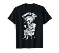 Homebody Divertente Indoorsy Scheletro Introverso Timido Halloween Ragazza Maglietta