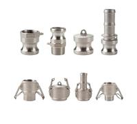Homebrew Camlock Adapter Couplings MPT FPT x Hose Barb Stainless Steel 304 Type A B C D E F DC DP ERTEYIN(A Type,1/2")