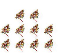 HOMEBT 2M Pezzi Nastri da Danza Streamers Nastri per Ginnastica Ritmica Bacchette con Nastri per Bambini Danza Artistica, Twirling del Bastone Colorati 10PCS