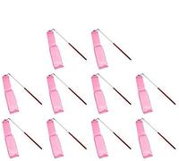 HOMEBT Bastone da danza con nastri arcobaleno, 2 pezzi, 2 metri, per ginnastica ritmica, ideali per bambini, danza artistica, con bacchette per twirling, rosa, 10 pezzi