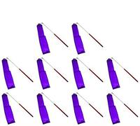 HOMEBT Bastone da danza con nastri arcobaleno da 2 metri, 10 pezzi, per ginnastica ritmica, danza artistica per bambini, manici per nastro da baton twirling, viola