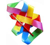 HOMEBT Bastone da Nastro per Ginnastica Ritmica, 2 Pezzi, Nastri da Ballo e Bacchette per Bambini, per Danza Artistica e Twirling