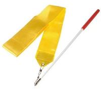 HOMEBT Bastone per Nastro da Danza, 2 Pezzi, Nastri Ritmici per Ginnastica per Bambini, Bastone per Twirling Giallo
