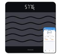 Homebuds 300kg Bilancia Pesapersone, Precisione 0,05kg Dalla Nostra Fabbrica Professionale Dal 2001, Pesa Persone BMI Tramite APP Smart, Vetro Temperato Antiscivolo Da 8 mm 315 * 315mm, LED, Nero