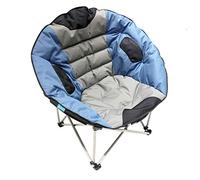 Homecall Sedia da campeggio pieghevole a forma di luna, XXL - (grigio/blu), pieghevole