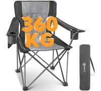 Homecall Sedia da campeggio pieghevole fino a 360 kg, con schienale alto, completamente imbottita, robusta e affidabile, pieghevole, per esterni, balcone, giardino, pesca, XXL