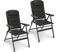 Homecall Sedia da campeggio pieghevole, portata 150 kg, sedia da giardino, pieghevole, con schienale alto, sedia da pesca, terrazzo, schienale regolabile in 6 posizioni, con bracciolo, per campeggio