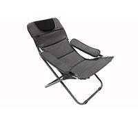 Homecall Sedia pieghevole da campeggio con imbottitura e schienale regolabile colore grigio