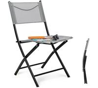 HOMECALL Sedia pieghevole da campeggio e giardino, tessuto di textilene, colore grigio chiaro