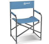 Homecall Sedia pieghevole da campeggio in alluminio con schienale colore blu