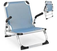 Homecall Sedia pieghevole da spiaggia in alluminio colore blu