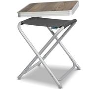 Homecall Sgabello Pieghevole da Campeggio in Alluminio con Piano in MDF Colore Grigio