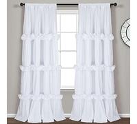 Homechoice Decor Tende oscuranti isolanti termiche, 137,2 cm di larghezza x 213,4 cm di lunghezza x 2 pannelli, tende per finestre con increspature bohémien, con 3 file di fiori di farfalle, tende