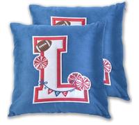 Homecoming - Set di 2 federe per cuscino con lettera L, decorazione per la casa, 45 x 45 cm
