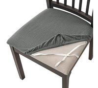 HOMECOVER Coprisedili Per Sedie Da Pranzo 2 Pezzi,Elasticizzato Jacquard Coprisedie Per Sedia Rimovibile Lavabile Per Ristorante Cucina Office Hotel-grigio-2 Pezzi