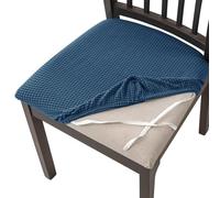 HOMECOVER Coprisedili Per Sedie Da Pranzo 4 Pezzi,Elasticizzato Jacquard Coprisedie Per Sedia Rimovibile Lavabile Per Ristorante Cucina Office Hotel-blu-4 Pezzi