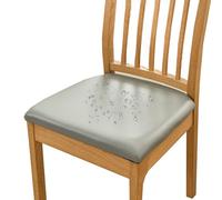 HOMECOVER Coprisedili Per Sedie Da Pranzo 4 Pezzi, PU Cuoio Coprisedie Per Sedia Rimovibile Elasticizzato Impermeabili Coprisedili Per Sedie Da Pranzo Per cuscini da cucina-4 Pezzi-grigio