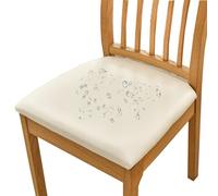 HOMECOVER Coprisedili Per Sedie Da Pranzo 6 Pezzi, PU Cuoio Coprisedie Per Sedia Rimovibile Elasticizzato Impermeabili Coprisedili Per Sedie Da Pranzo Per cuscini da cucina-6 Pezzi-bianco crema