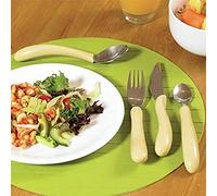 Homecraft Caring Cutlery, Ivory Handle Spoon (Eligible for VAT Relief in the UK) Stainless Steel Eating Utensil, Silverware for Weak Grip, Restricted Movement, Elderly, Disabled, Handicapped