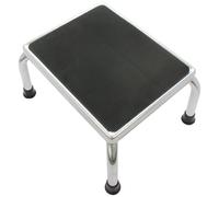 Homecraft Step Stool without Handle, (Eligible for VAT relief in the UK) Chrome Plated Sturdy Steel Stool for Elderly, Disabled, & Children, Non-Slip Safety Step for Bathroom, Kitchen, Slippery Floors