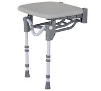 Homecraft Tooting Padded Shower Seat, Ergonomic Shower Chair, Padded and Comfy, Folds When Not in Use, Height Adjustable Padded Comfort Stool for Prolonged Seating for Bathrooms, Non-Slip Feet