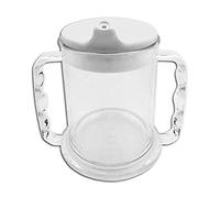 Homecraft Wide Base Mug with Transparent Lid, Two Handled Mug, Prevents Tipping, Secure Grip for Limited Hand Function and Grasp, Wide Base for Stability, 285 ml (Eligible for VAT relief in the UK)