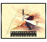 Homedecoration Amsterdam - Cornice portafoto in plastica nera lucida, con vetro sintetico, 1 mm, infrangibile, trasparente, Plastica, Nero lucido 01, 33 x 48 cm