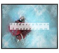 Homedecoration Amsterdam Cornice portafoto in plastica nera opaca, 75,5 x 98,5 cm, con vetro sintetico da 1 mm, infrangibile e trasparente