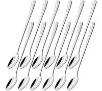 homEdge Cucchiaio da cocktail in acciaio inox con manico lungo, 21 cm, cucchiaini da caffè, set da 12