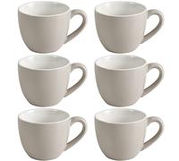 homEdge Mini Pro - Set di 6 tazze da caffè da 90 ml, colore: grigio chiaro