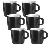 homEdge Mini Pro - Tazzine da caffè in ceramica da 120 ml, per espresso e tè, set da 6, colore: nero