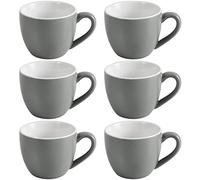 homEdge Mini tazza da caffè in porcellana, 90 ml, per caffè espresso e tè, set da 6, grigio scuro