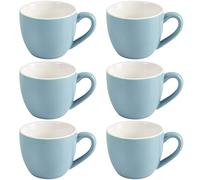 homEdge Mini tazzine da caffè in porcellana, 90 ml, per caffè espresso e tè, set da 6, colore: azzurro