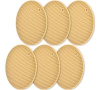 homEdge Sottopentola in silicone, confezione da 6 pezzi, multiuso, antiscivolo, resistente al calore, colore: beige