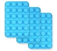 HomEdge Teglia per mini muffin in silicone, 24 tazze, 3 confezioni, stampi antiaderenti per muffin, cupcake, tortine, blu