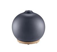 Homedics Ellia, Diffusore di Aromi e Oli Essenziali ad Ultrasuoni, Profumatore per Ambienti in Vetro Satinato e Legno, Umidificatore Ambiente, Diffusore Ambiente con Luci Ambientali, Nero