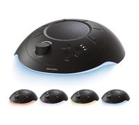 Homedics Premium Sleep Better - Macchina sonora portatile, luce notturna, 12 suoni rilassanti tra cui rumore bianco, pioggia e temporale, design ultraportatile, timer di spegnimento automatico, per