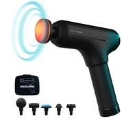 HoMedics Pro Power - Pistola massaggiante portatile per fisioterapia, professionale per tessuti profondi, testa riscaldata per alleviare la tensione muscolare, 6 testine massaggianti, senza fili,