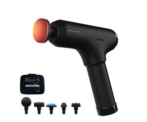 HoMedics Pro Power - Pistola massaggiante portatile per fisioterapia, professionale per tessuti profondi, testa riscaldata per alleviare la tensione muscolare, 6 testine massaggianti, senza fili,