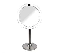 HoMedics Twist Specchio Cosmetico per Trucco Double Face, Illuminato con Luci LED, Sensore di Avvicinamento, Base Pesante Stabile, Ingrandimento 1X e 7X, Ricaricabile, 35x35x15 cm, Argento