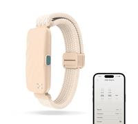 Homedics WakeBand Braccialetto con Allarme Vibrante - Sveglia silenziosa con 9 Modalità e Funzione Snooze, Controllo dell'app, Sveglia con Vibrazione Delicata, Fascia in Tessuto Morbido, Crema